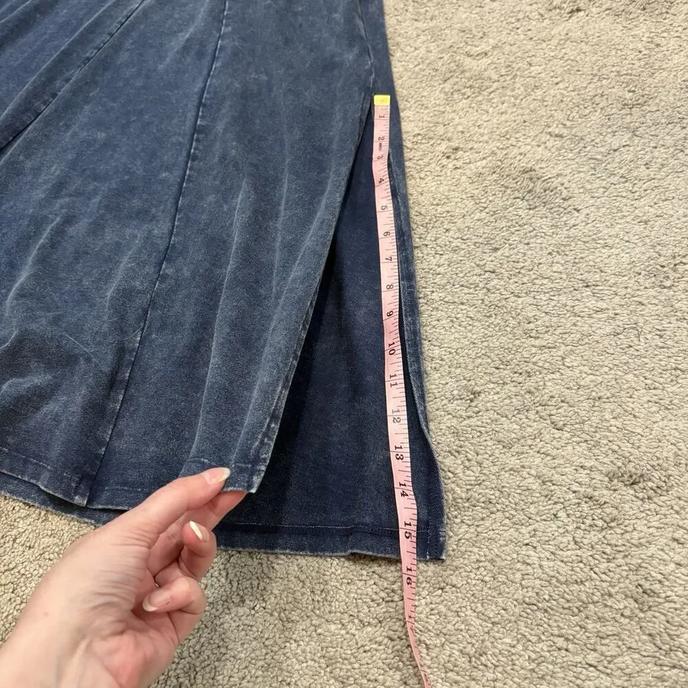 Soft Surroundings Janet Knit Denim Maxi Dress Size M